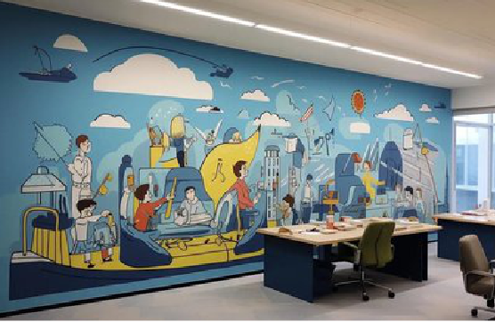 西充办公室墙绘的特点。